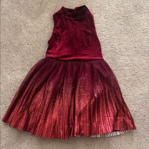 Zunie Burgundy Velvet Kids Dance Costume
